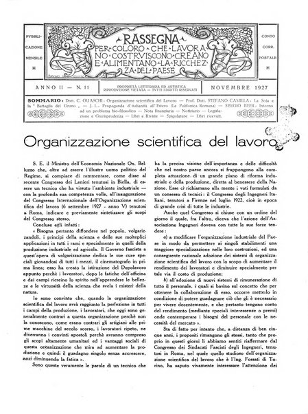 Rassegna per coloro che lavorano, costruiscono, creano e alimentano la ricchezza del paese