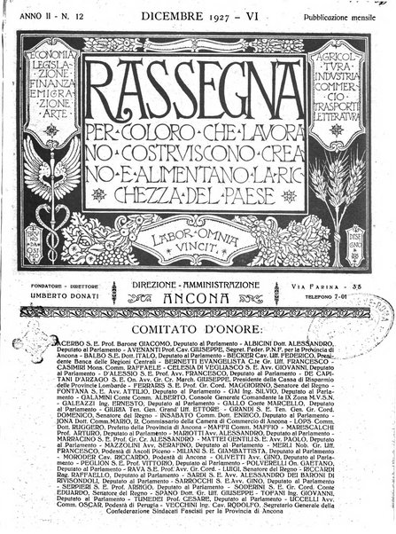 Rassegna per coloro che lavorano, costruiscono, creano e alimentano la ricchezza del paese