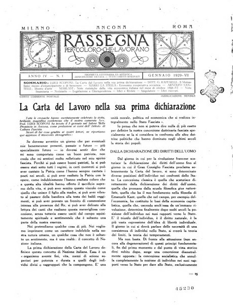 Rassegna per coloro che lavorano, costruiscono, creano e alimentano la ricchezza del paese