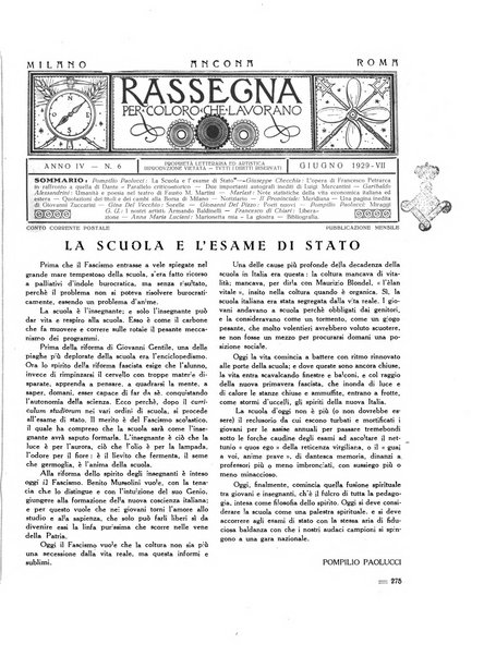 Rassegna per coloro che lavorano, costruiscono, creano e alimentano la ricchezza del paese