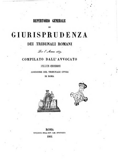 Repertorio generale di giurisprudenza dei tribunali romani