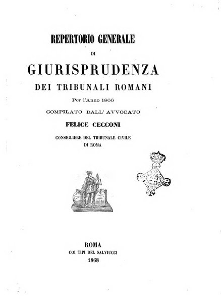 Repertorio generale di giurisprudenza dei tribunali romani