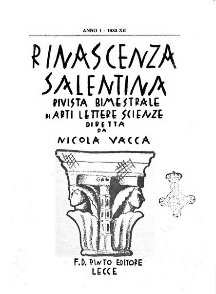 Rinascenza salentina organo della R. Deputazione di storia patria per le Puglie