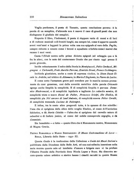 Rinascenza salentina organo della R. Deputazione di storia patria per le Puglie