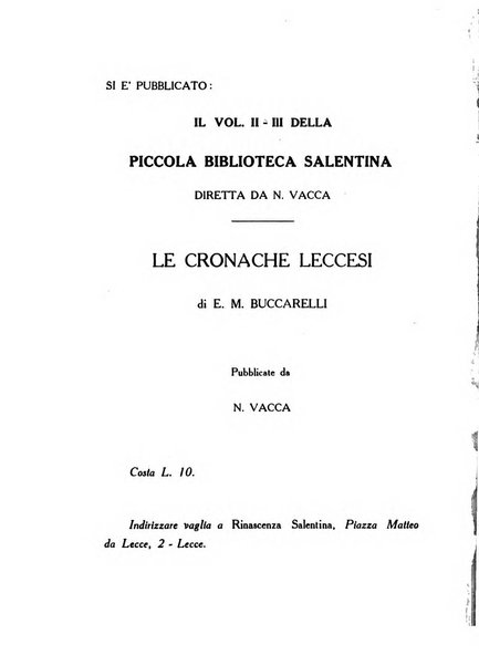 Rinascenza salentina organo della R. Deputazione di storia patria per le Puglie