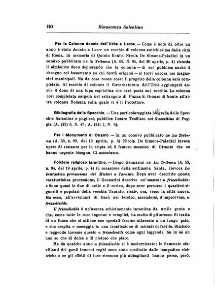 Rinascenza salentina organo della R. Deputazione di storia patria per le Puglie