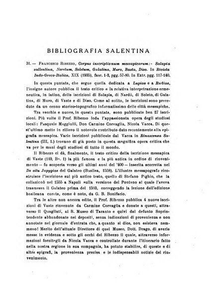 Rinascenza salentina organo della R. Deputazione di storia patria per le Puglie