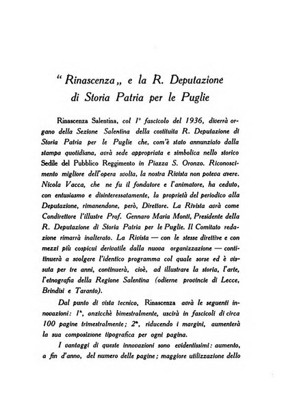 Rinascenza salentina organo della R. Deputazione di storia patria per le Puglie