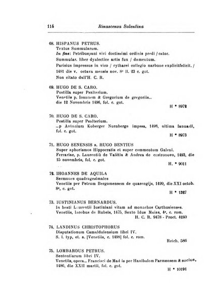 Rinascenza salentina organo della R. Deputazione di storia patria per le Puglie