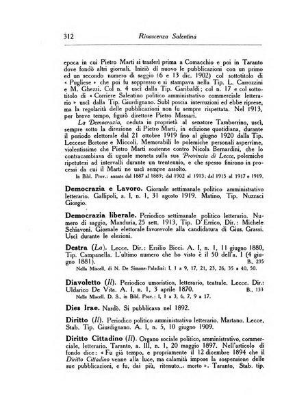 Rinascenza salentina organo della R. Deputazione di storia patria per le Puglie