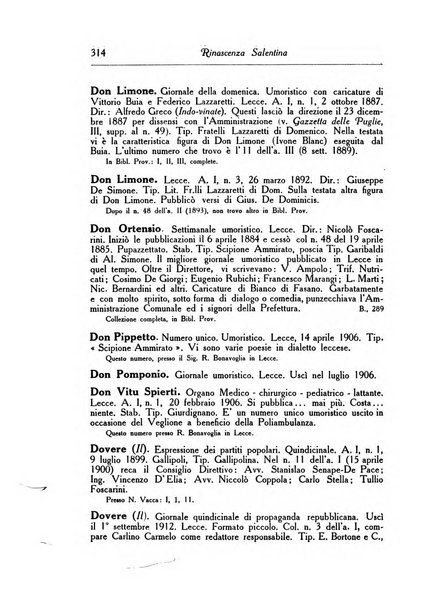 Rinascenza salentina organo della R. Deputazione di storia patria per le Puglie