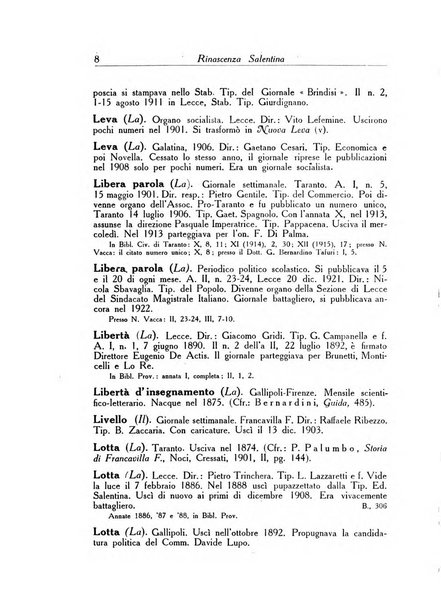 Rinascenza salentina organo della R. Deputazione di storia patria per le Puglie