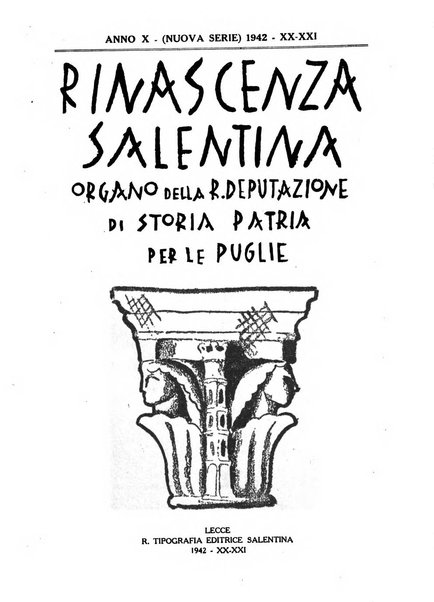 Rinascenza salentina organo della R. Deputazione di storia patria per le Puglie