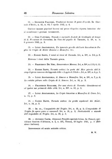 Rinascenza salentina organo della R. Deputazione di storia patria per le Puglie