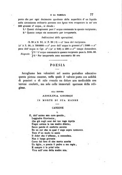 La scuola e la famiglia periodico settimanale d'istruzione ed educazione