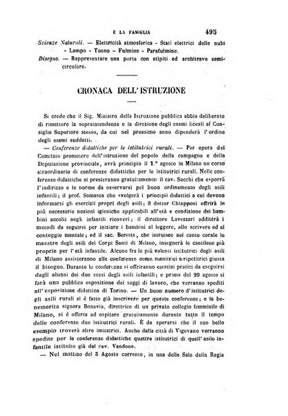 La scuola e la famiglia periodico settimanale d'istruzione ed educazione