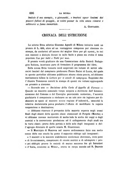 La scuola e la famiglia periodico settimanale d'istruzione ed educazione