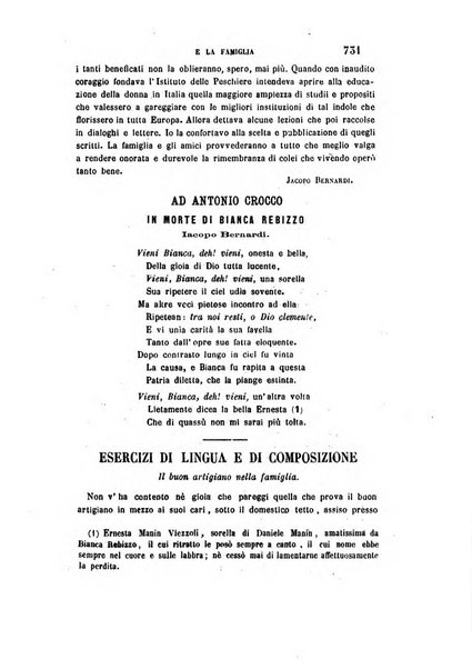 La scuola e la famiglia periodico settimanale d'istruzione ed educazione