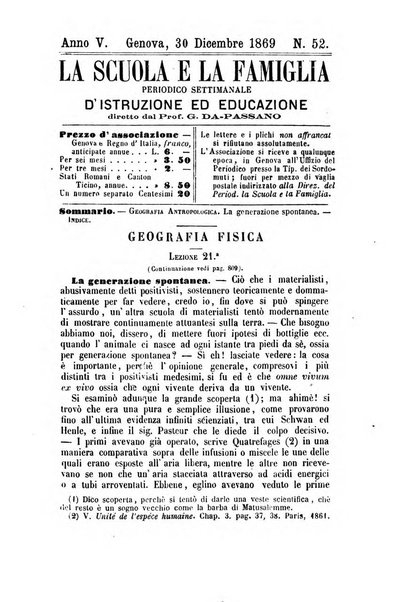 La scuola e la famiglia periodico settimanale d'istruzione ed educazione