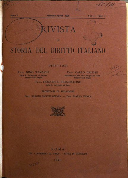 Rivista di storia del diritto italiano