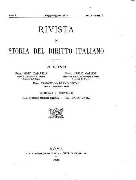 Rivista di storia del diritto italiano