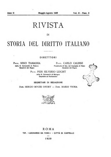 Rivista di storia del diritto italiano