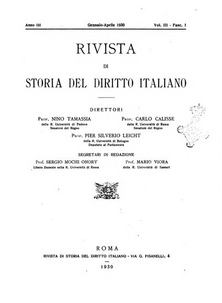 Rivista di storia del diritto italiano