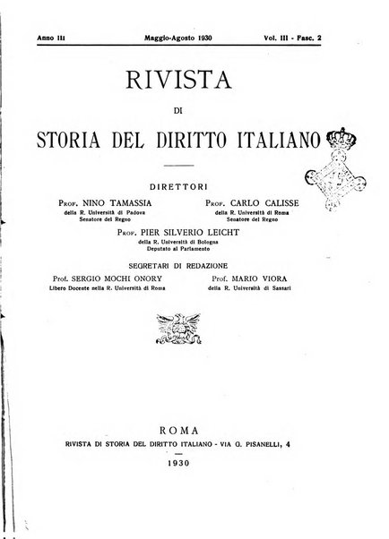 Rivista di storia del diritto italiano