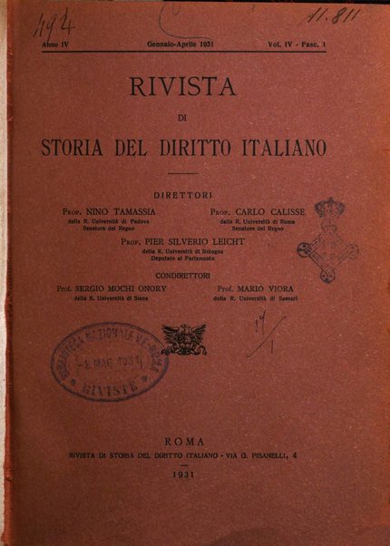 Rivista di storia del diritto italiano