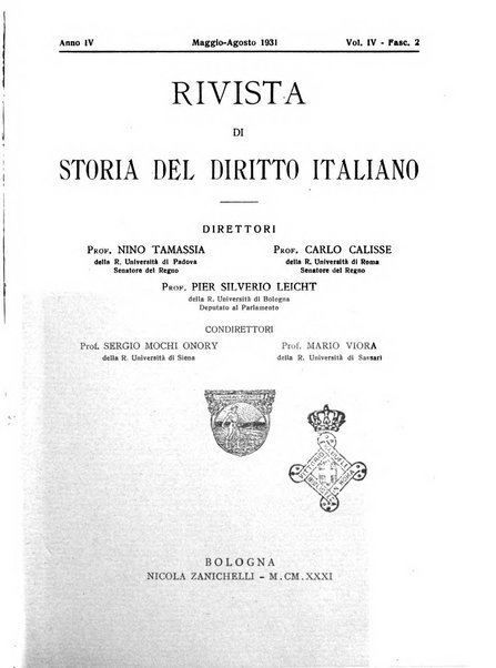 Rivista di storia del diritto italiano