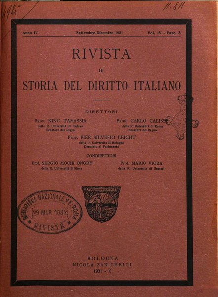 Rivista di storia del diritto italiano