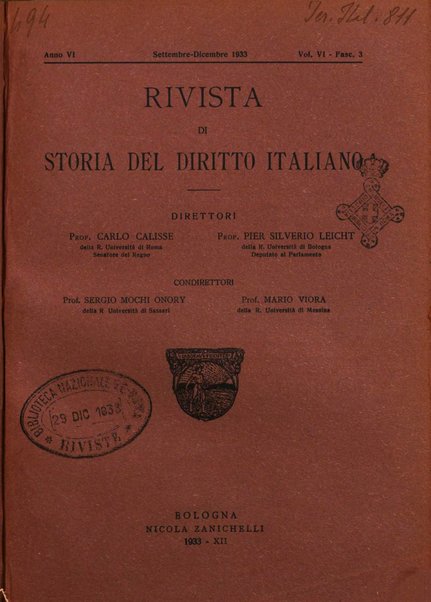 Rivista di storia del diritto italiano