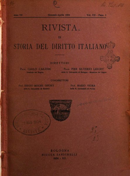 Rivista di storia del diritto italiano