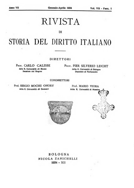 Rivista di storia del diritto italiano