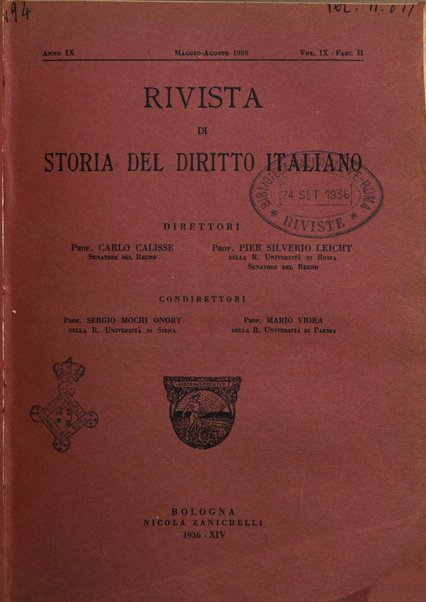 Rivista di storia del diritto italiano