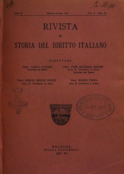 Rivista di storia del diritto italiano