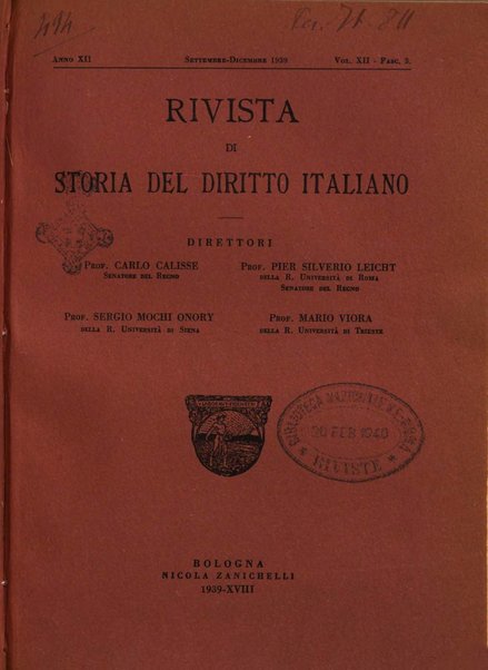 Rivista di storia del diritto italiano