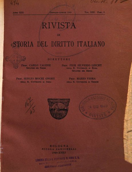 Rivista di storia del diritto italiano