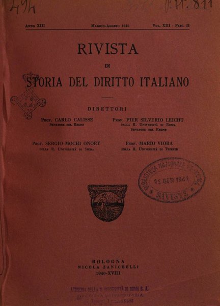 Rivista di storia del diritto italiano