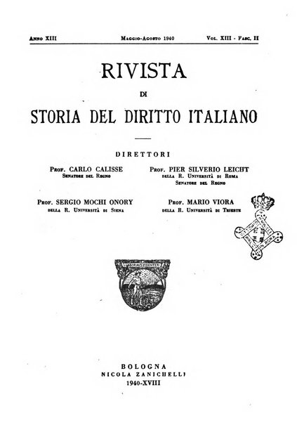 Rivista di storia del diritto italiano