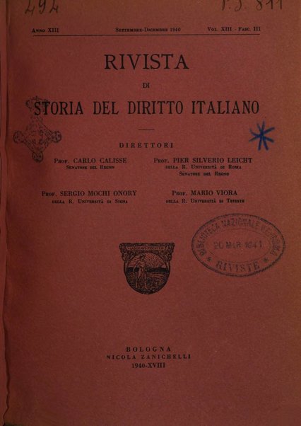 Rivista di storia del diritto italiano