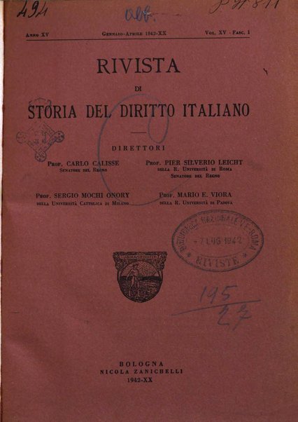 Rivista di storia del diritto italiano