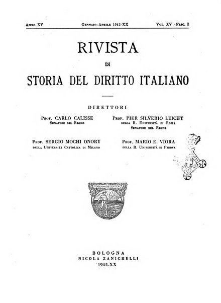 Rivista di storia del diritto italiano