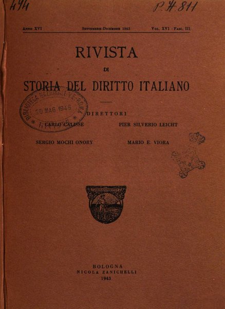 Rivista di storia del diritto italiano