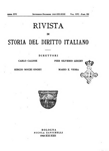 Rivista di storia del diritto italiano