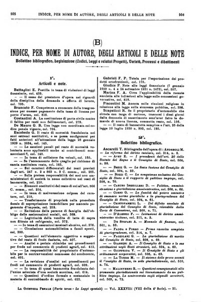 La giustizia penale rivista critica settimanale di giurisprudenza, dottrina e legislazione