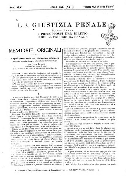 La giustizia penale rivista critica settimanale di giurisprudenza, dottrina e legislazione