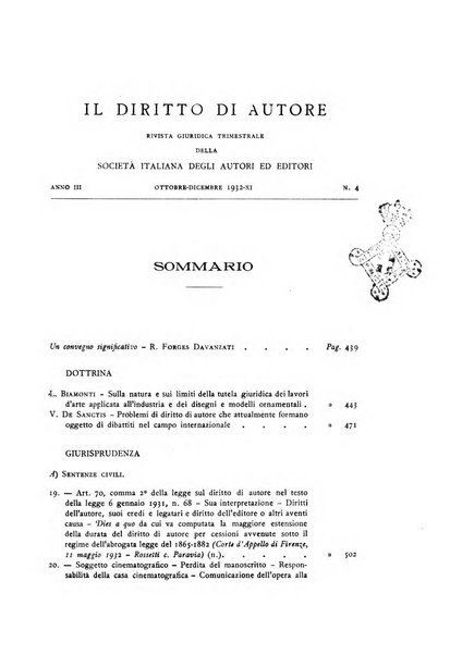 Il diritto di autore rivista giuridica trimestrale della Societa italiana degli autori ed editori