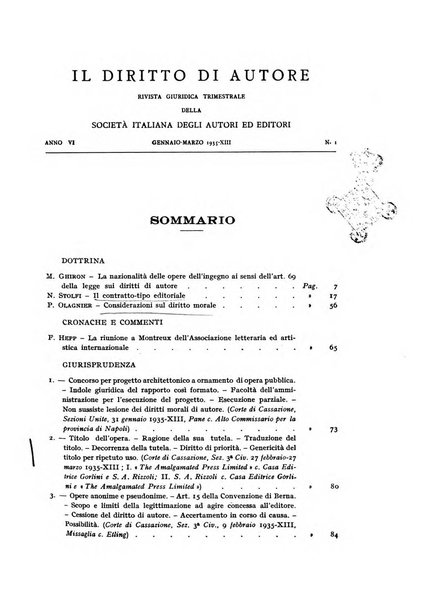 Il diritto di autore rivista giuridica trimestrale della Societa italiana degli autori ed editori