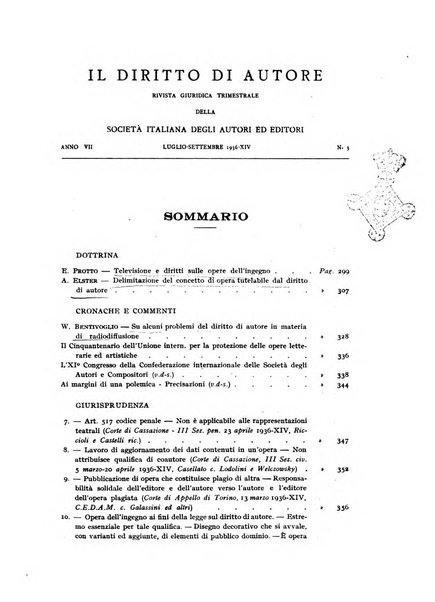 Il diritto di autore rivista giuridica trimestrale della Societa italiana degli autori ed editori